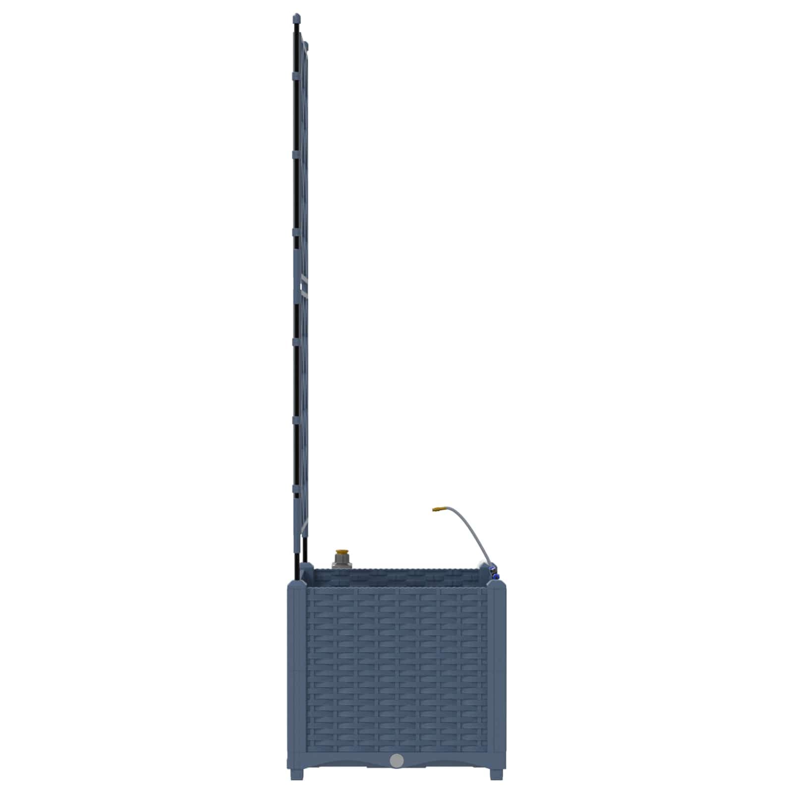 Jardinière auto-arrosage - Gris - 40 x 40 x 142 cm - En plastique - Avec système d'arrosage intégré pour l'extérieur - Design moderne pour terrasse et jardin