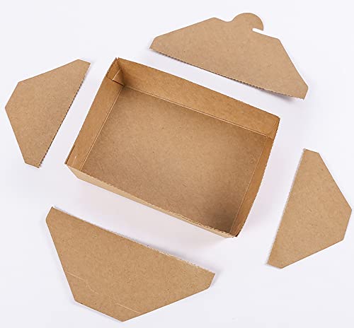 60 Pack 30 Oz Take Out Food Containers - Disposable Brown Paper Food To Go Box Leak Grease Resistant Kraft Lunch Meal Food Boxes for Restaurant, Catering, Party, Concession Stand, Picnic