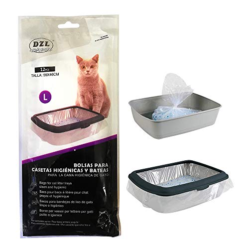 DZL 24 unidades malas para bandeja areneira de gato malas para areneiro de gatos malas higiénicas para bandejas saco cocô excrementos para gatos (L59 * 46 cm)