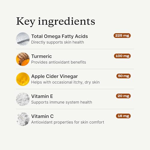 PetLab Co. Skin & Coat Chew - Optimize Scalp and Fur Condition with a Tasty Dog Chew, Packed with Beneficial Fatty Acids, Vitamins and Apple Cider Vinegar - Packaging May Vary