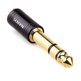 NANYI 1/4 to 1/8 Audio Adapter, 6.35mm (6.3mm) to 3.5mm Adapter, 1/4 Inch to 3.5mm Headphone Adapter, Male to Female Stereo Jack for Amp Guitar, Piano, and Pro Audio Equipment Black
