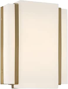 Minka Lavery 224-695-L Tanzac LED Wall Sconce, 1-Light, 20 Total Watts, 8-in H x 10-in W, Soft Brass