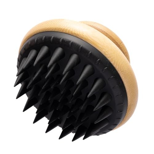 Bamboo Bath Scrubber with Soft Silicone Bristles, Size Large, Pet
