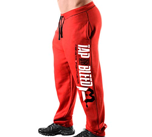 Monsta Clothing Co. Men's MMA Training (Tap or Bleed) Sweatpants (G:RD-A:WT/BK)