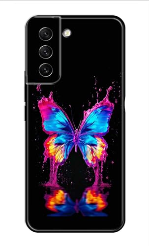Image of Metal TPU Printed Back Cover for Samsung Galaxy S22 5G (Butterfly -J1) 360 Degree Protection | Camera Protection -25092024(AR)