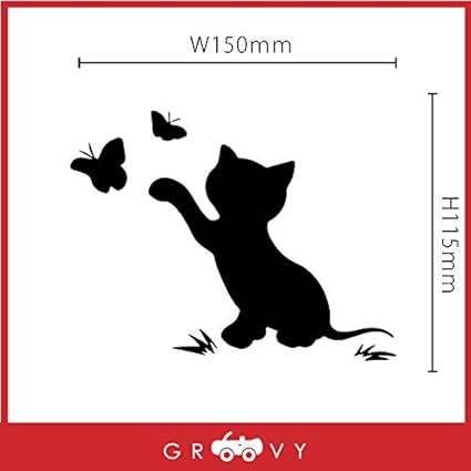 Amazon 猫 車 ステッカー かわいい 蝶 ちょうちょ 蝶々 黒猫 ノートパソコン かっこいい おしゃれ 車 ブランド アウトドア シール おもしろ グッズ 11 イエロー ステッカー デカール 車 バイク