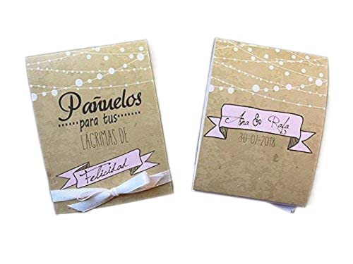 Pañuelos de papel para Bodas. Lágrimas de Felicidad para los que lloran. 30 unidades