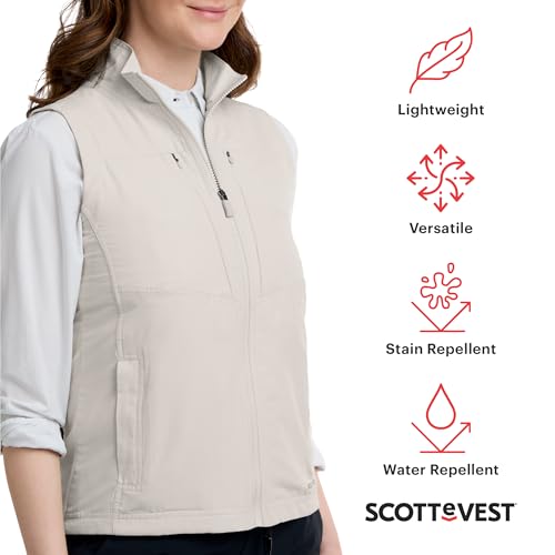 SCOTTeVEST LightEST Vest for Women - 16 Hidden Pockets - Lightweight Water Repellent for Travel & More3