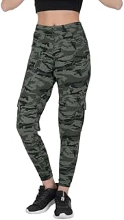 Imperative Women's Camouflage Quick Dry Stretchable Gym Yoga Workout Track Pants, Slim Fit with Cargo Pockets, 4-Way Stretch. Price In India