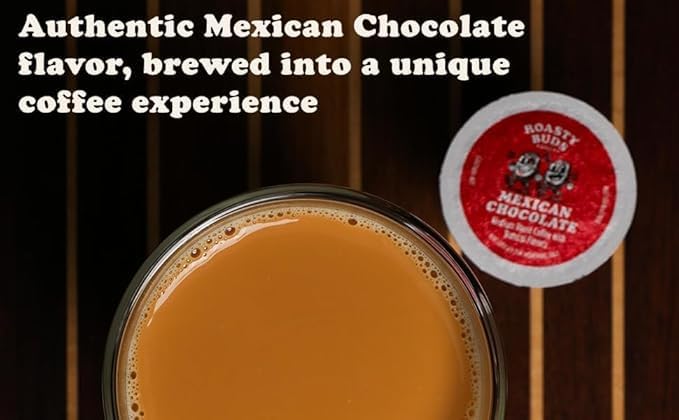Roasty Buds Coffee Mexican Chocolate & Minty Chocolate Chip Pods 24 Count | Single-Serve 11g Per Pod | Recyclable, Gluten-Free, Non-GMO, No Sugar/Dairy/Soy/Egg