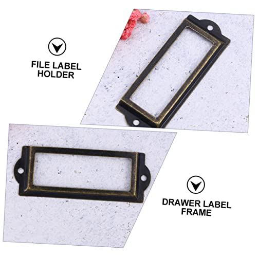 Operitacx 24Pcs Drawer Label Box Queen Metal Frame Metal Business Card Holder Vintage Frame Drawer Name Holder Frame File Drawer Cabinet Tag Frame Holder Stand Tag Frame Stylish Tag Frame #TOP1