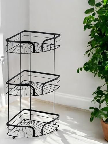 Image of Showerdrape Dante Black Freestanding Corner Floor Caddy