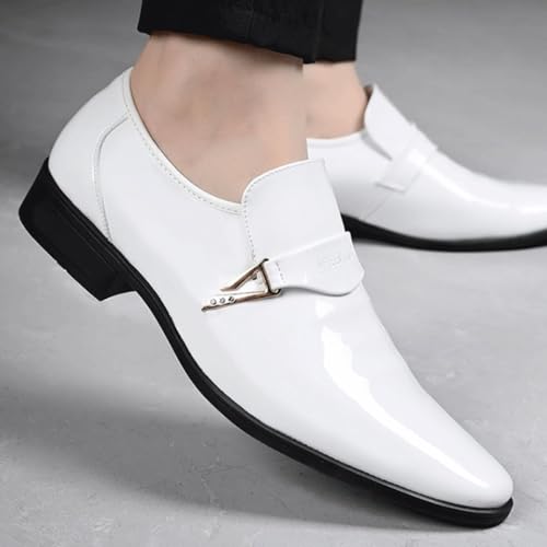 Formal Shoes for Men's Casual Wedding Prom Wedding Slip Resistant Block Heel Anti-Slip Rubber Sole Shoe Slip-on Round Toe Spanish Leather2