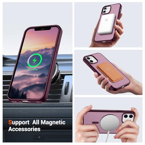 vnnink for iPhone 12 Case & iPhone 12 Pro Case,Magnetic Matte Military Grade Drop Protection Translucent Cell Phone Cover - Slim Rugged Durable Shockproof Bumper Cover-Wine Red by vnnink - Used condition - Image 3