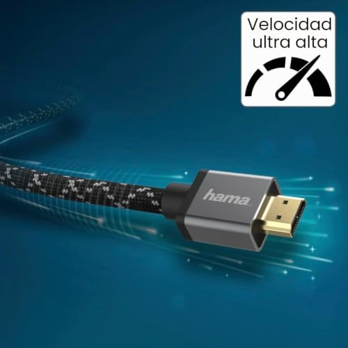 Cable HDMI 8K Hama de 1m contra parpadeos de pantalla con conector aluminio 4