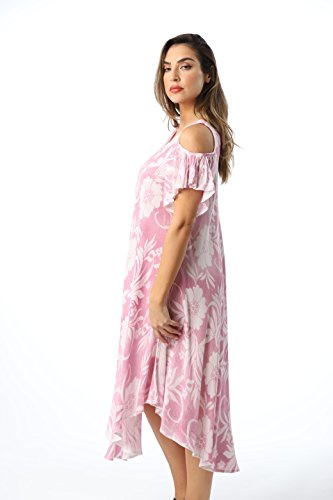 Riviera Sun 21833-Fus-S Cold Shoulder Umbrella Dress Fuchsia/White #TOP2