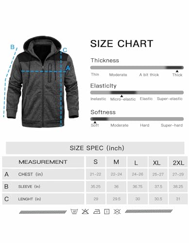 Image of Hoodies for Men Heavyweight Sherpa Lined Jackes Full Zip Fleece Winter Jacket