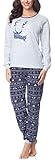 Merry Style Damen Schlafanzug MSTR867v2 (Grau/Navy, 36 (Herstellergröße: S))