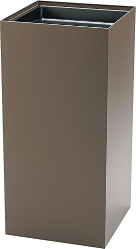 Safco Base de receptáculo de reciclaje cuadrada pública 2982BR, 31 galones (la parte superior se vende por separado), marrón