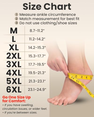 Image of KEMFORD Ankle Compression Sleeve - 1-Pair, Plantar Fasciitis Braces - Open Toe Compression Socks for Swelling, Sprain, Neuropathy, Foot Arch Support for Men and Women - 20-30mmhg, 2XL, Beige