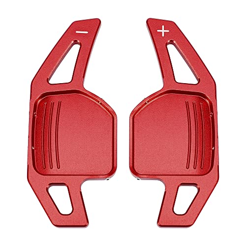 X AUTOHAUX Pair Red Car Steering Wheel Shift Paddle Cover Shifter Extension for Audi A3 A4L A5 A6 A7 A8 S5 Q5 Q7