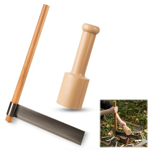 LemonRoad Wood Froe And Mallet Set