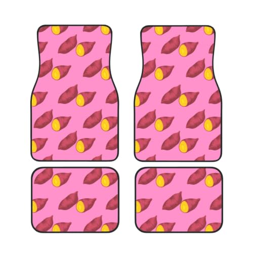 Alfombrillas para coche con estampado de batatas juego de 4 piezas para viajes en familia