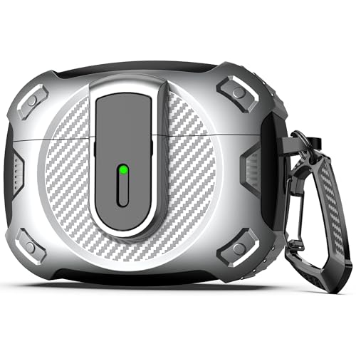 Image of AirPods Pro 2 Case with Magnetic Safety Lock Phone Stand Magsafe, Silver