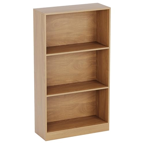 Vida Designs Cambridge Bücherregal mit 3 Ebenen, mittelhoch, Eiche, Holz-Regaleinheit für Büro, Wohnzimmermöbel – Ansicht 1