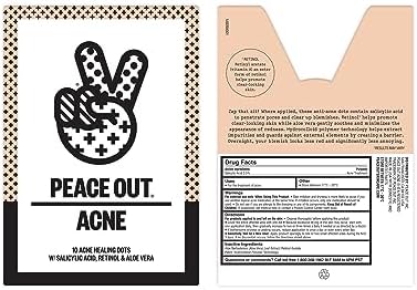 PEACE OUT Acne Healing Dots Helps Clear Blemishes Overnight, Fast Acting Hydrocolloid Pimple Patches for Breakouts with Salicylic Acid, Retinol and Aloe Vera, Award Winning Skincare Solution 10 Count