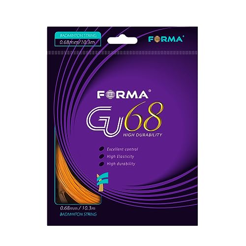 FORMA S.F. GU68 Badminton String 0.68mm 10.3m Strong Durability Good Elasticity (Orange)
