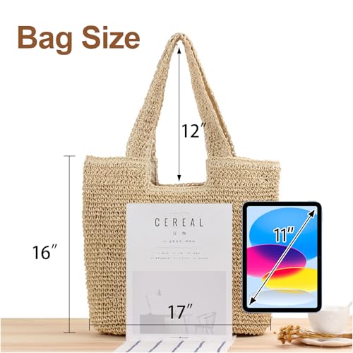 Bolso de playa grande boho para mujer con forro impermeable miniatura 6