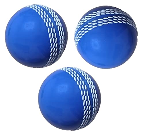 Image of TIMA Synthetic Cricket Ball Poly Hard Cricket Balls - Indoor & Outdoor Training Cricket Ball for Coaching Practice (Blue Pack of 3)