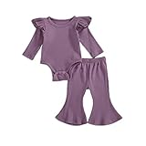 Größe: Bay Girl Langarm Bodysuit Set passt für 0-3 Monate, 3-6 Monate, 6-12 Monate ， 12-18 Monate Neugeborene.