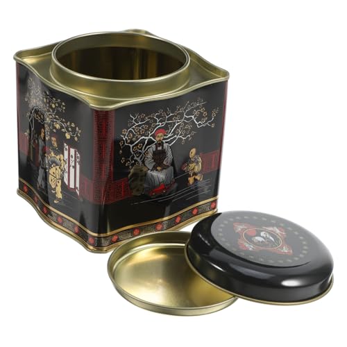 COLLBATH Boîte à Thé Vintage Ondulée Compartiments Étanches Pour Stockage De Bonbons Biscuits Et Thé Vrac