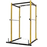  Festnight- Jaula de Musculación en Casa 140x145x214 cm Amarillo y Negro