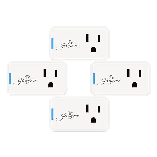 Smart Plug Work with Alexa Jinvoo 10A WiFi Outlet Socket Inteligente Compatible with Alexa & Google Home No Hub Required 2.4G WiFi Only 4 Pack