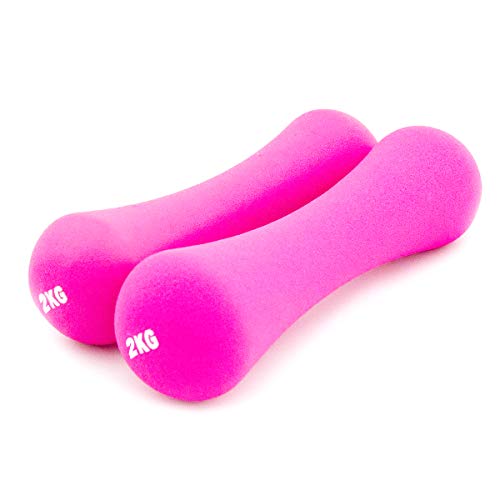 Hand Weights Neoprene Dumbbells Set of 2 for Women Non-Slip Grip Exercise & Fitness 4 lb Dumbbells,All-Purpose Non-Slip&No Odor Rubber Hand Dumbbells for Strength Training Exercise,Each 4lb Pink