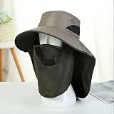 Casquette de Protection Solaire pour Hommes UPF 50 à Larges Bords Chapeau de pêche avec de Cou Chapeaux de Soleil Unisexe Large Chapeau de Soleil Pêche Mouche Gardon Ablette (C, One Size)