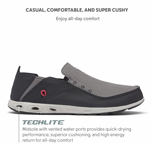 Columbia Mens Bahama Vent PFG Boat Shoe, Titanium MHW/Bright Red, 8 Wide US by Columbia - Image 3