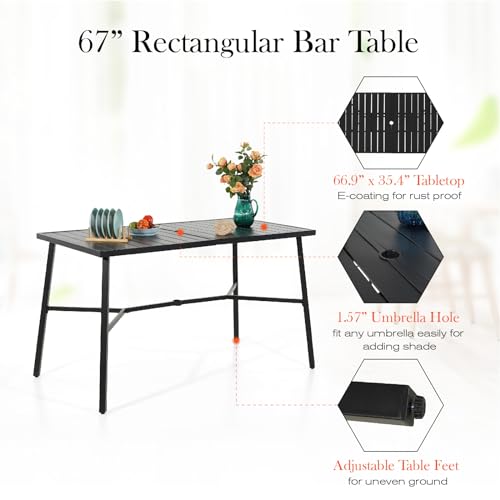 image for Sophia & William Outdoor Bar Set, Patio Bar Table and Chairs Set, Bar 