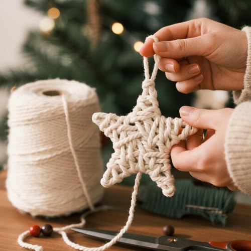 Cordon macramé 3mm x 500m torsadé pour franges parfaites blanc - 5