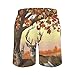 Men & Boys Fit Swim Trunks for Beach Athletic Hiking Quick Dry Drawstring Essentials Half Pants with Pockets Lining, Beachwear Whitetail Deer Art Fashion Swim Trunks