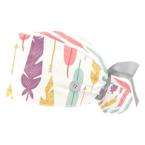 Chapeaux bouffants JDEZ à plumes colorées : lot de 2 casquettes de travail