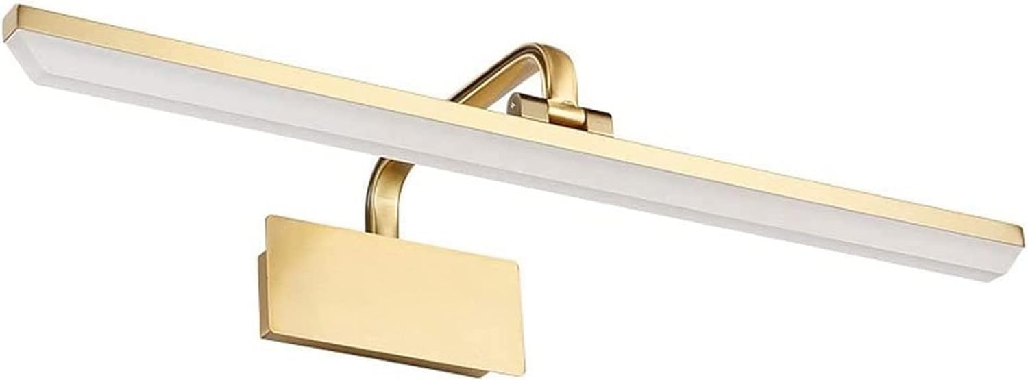 Luz de espejo LED para espejo de baño, lámpara de espejo de 14 W, lámpara de espejo, luces montadas en la pared de metal dorado, aplique moderno sobre espejo, lámpara de decoración de pared para mesit