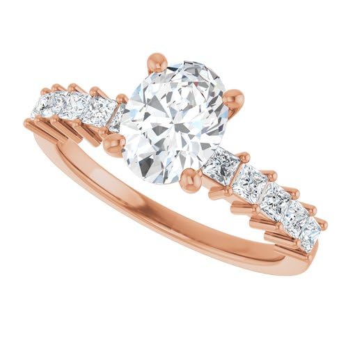 1 Ct Oval Cut Lab Grown 3 Stone Statement Engagement Ring for Women