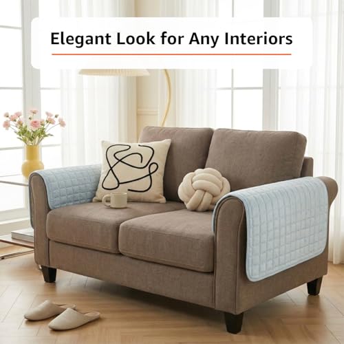 Image of Amazon Basics - Flannel (Polyester) Quilted Make Your Own Sofa Cover |70cm x 70cm| Microfiber Sofa Slipcover | 350 GSM (2 Armrest)