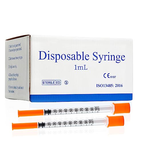 1ml/cc 31G Syringe 5/16" (8mm) Needle, Disposable Individual Pack...