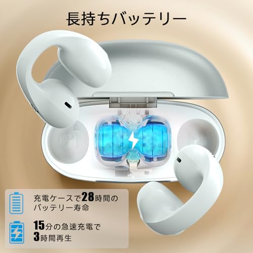 Edifier Comfo C 耳を塞がないオープンヘッドホン ワイヤレス Bluetooth5.4 28 時間再生 IP56 防水 通話明瞭 アプリ連携 通勤/スポーツ/フィットネスに最適 女性/男性/学生向け イヤーカフ式快適フィット (グリーン)