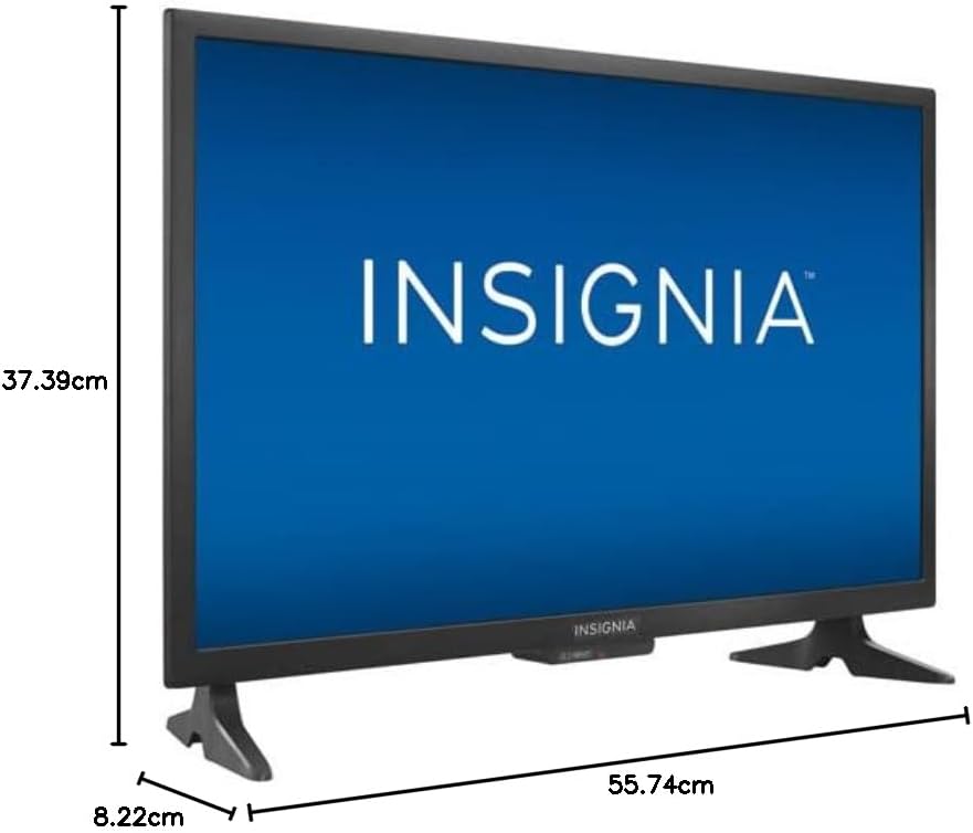 Diagram showing dimensions of the Insignia 24-inch TV